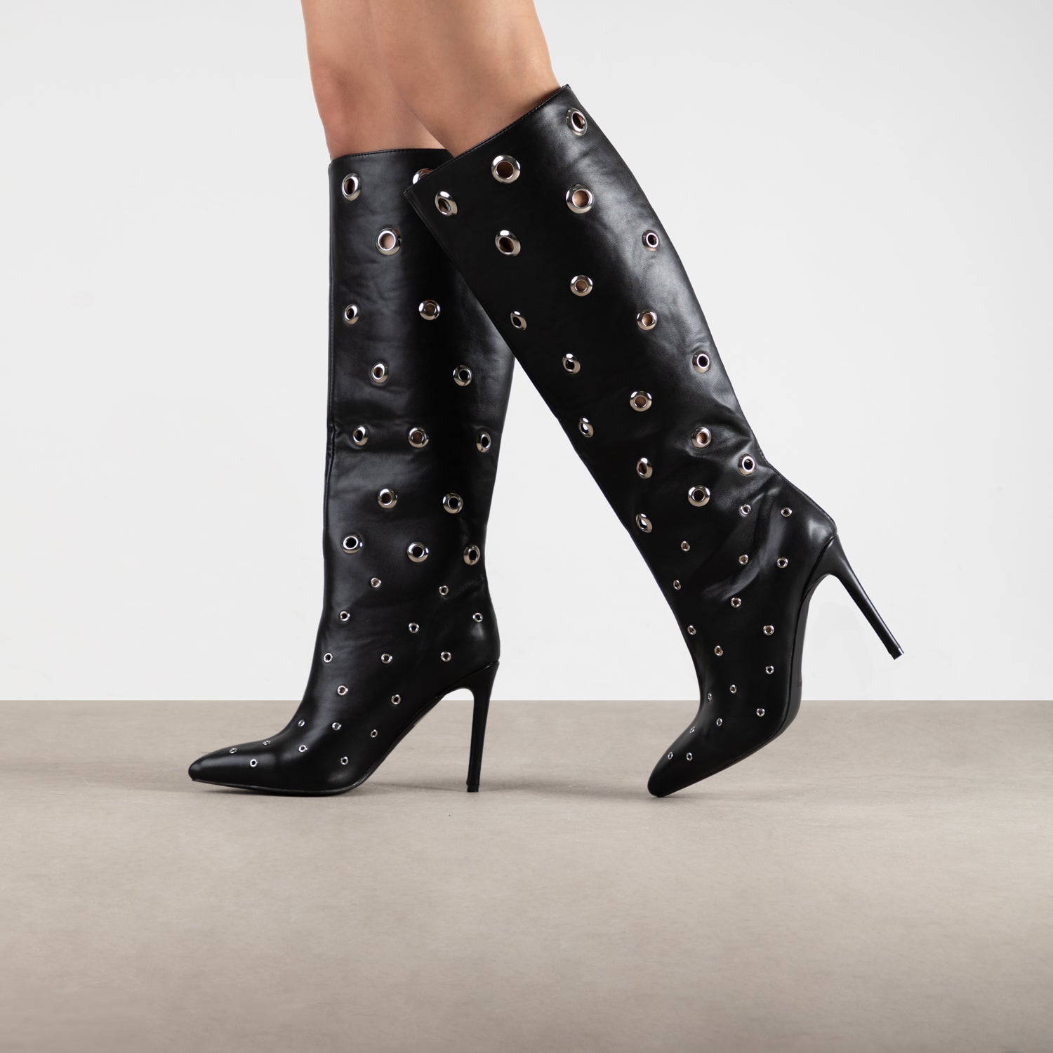 RAID Loryn Knee High Boots in Black