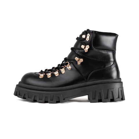 RAID Maple Chunky Hiker Boots in Black