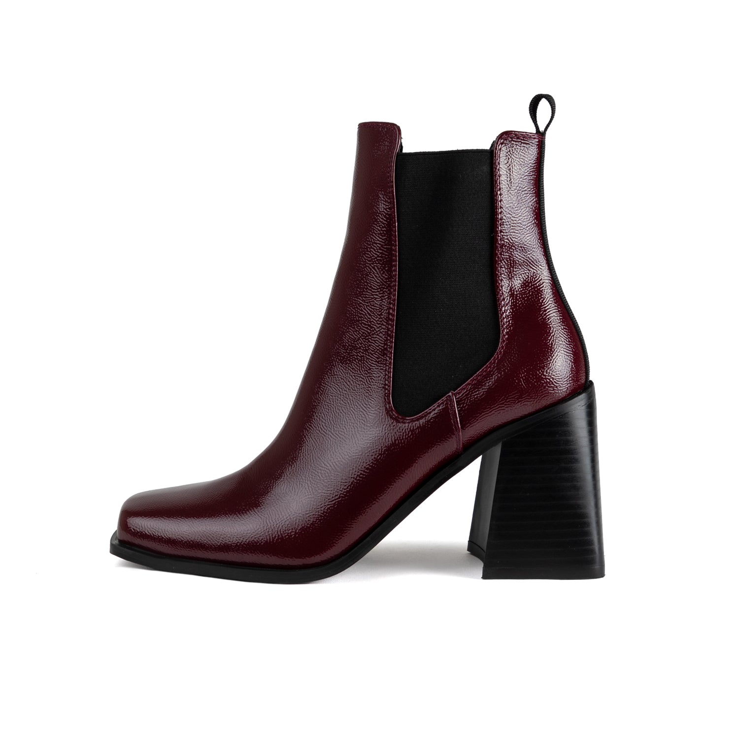 RAID Mariana Block Heeled Ankle Boots in Burgundy