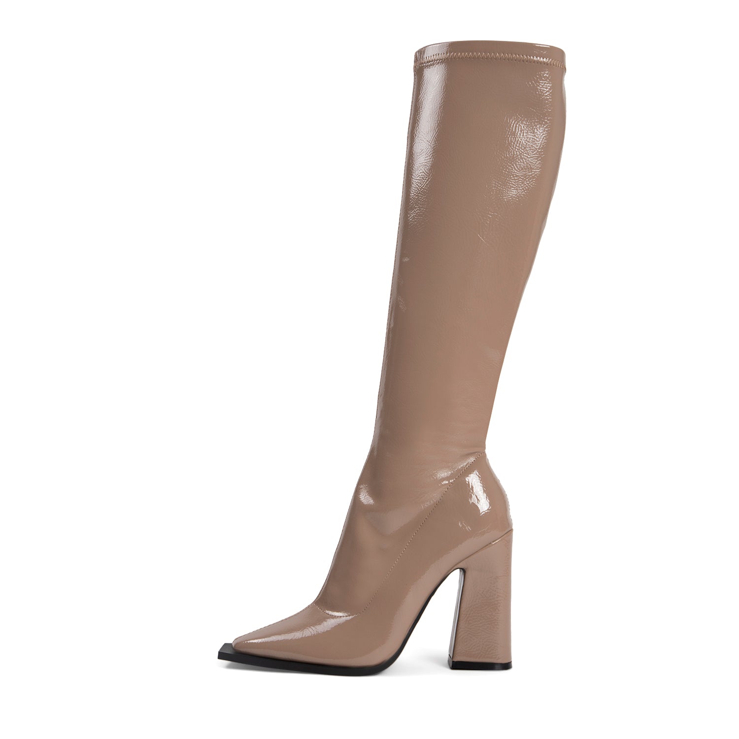 RAID Maxique Block Heeled Boot in Taupe