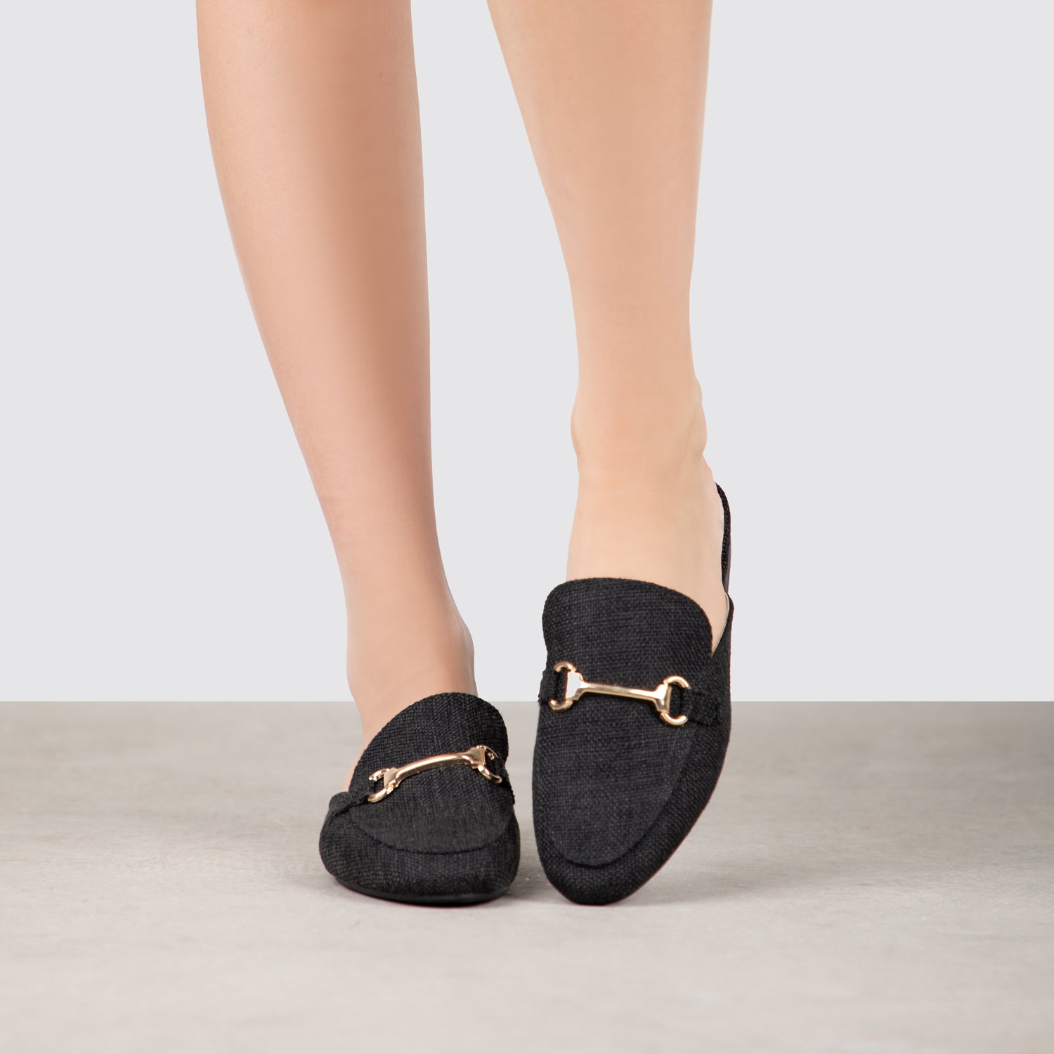 RAID Nancy Flat Mules in Black Jute