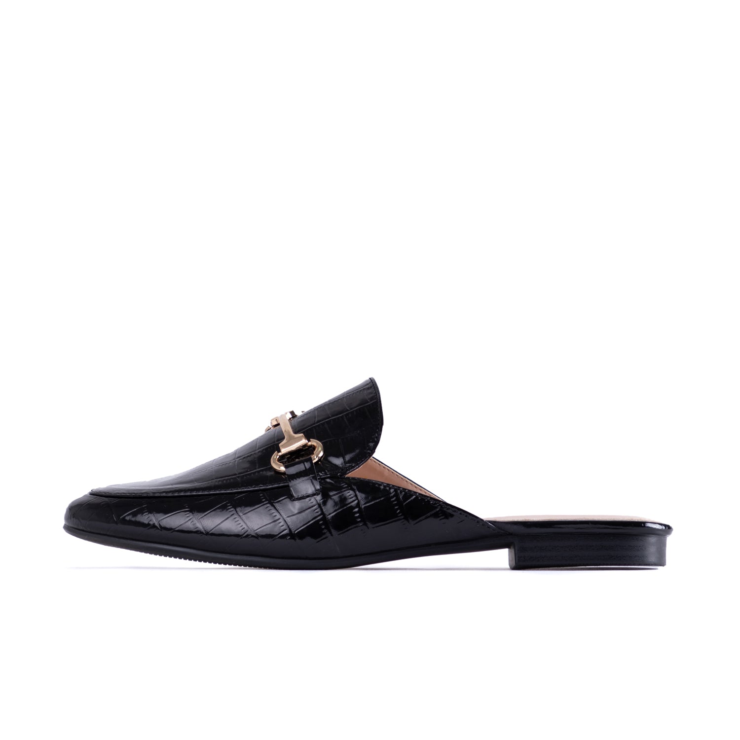 RAID Nancy Flat Mule in Black Croc