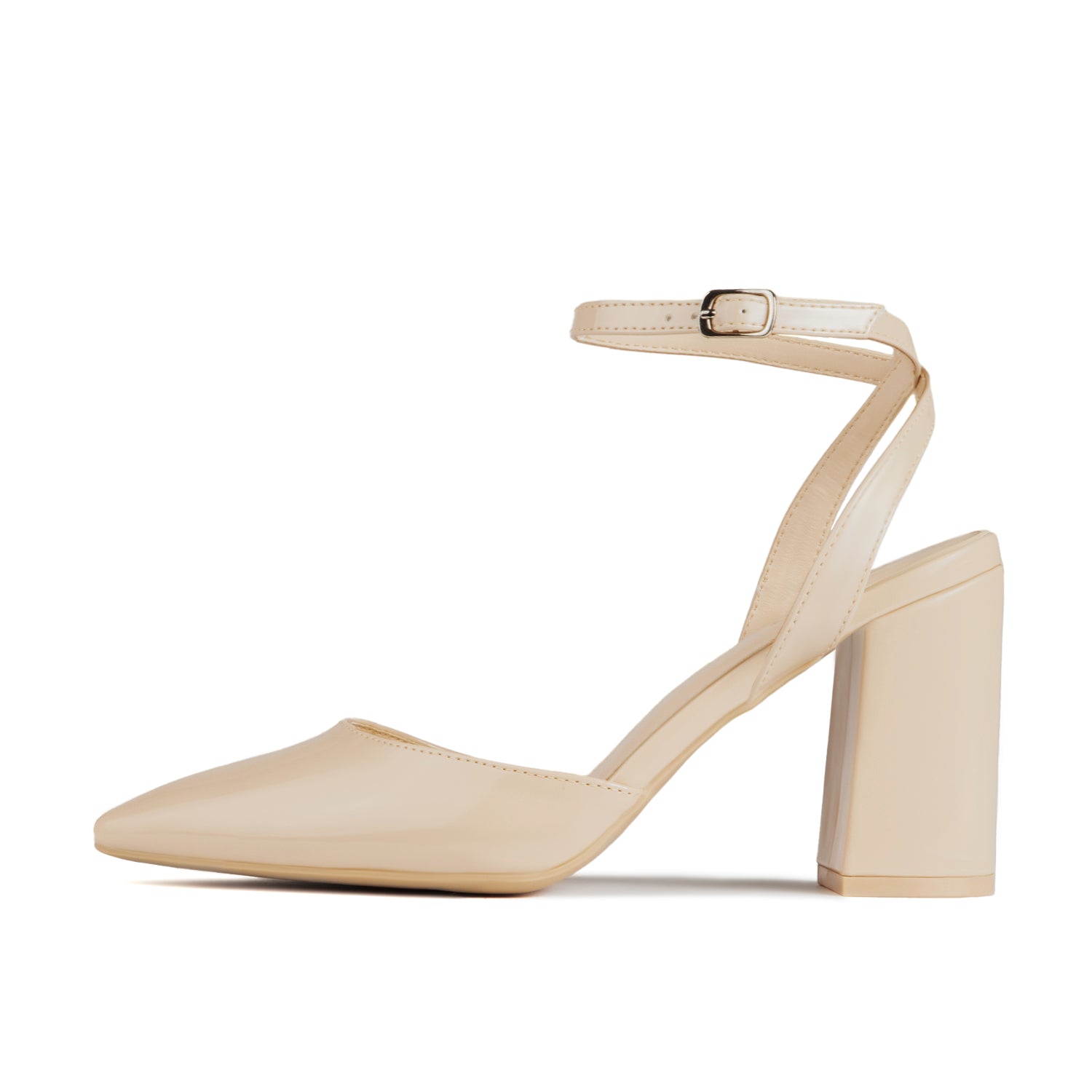 RAID Neima Block Heel Pumps in Nude