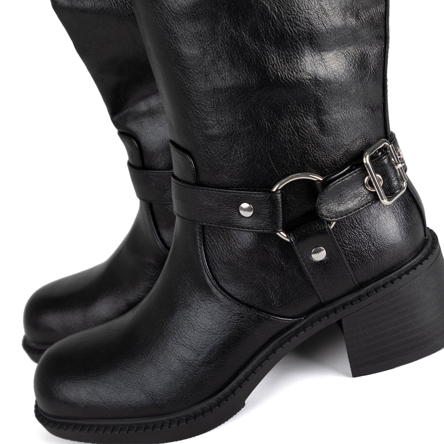RAID Nessa Block Heeled Long Boots in Black