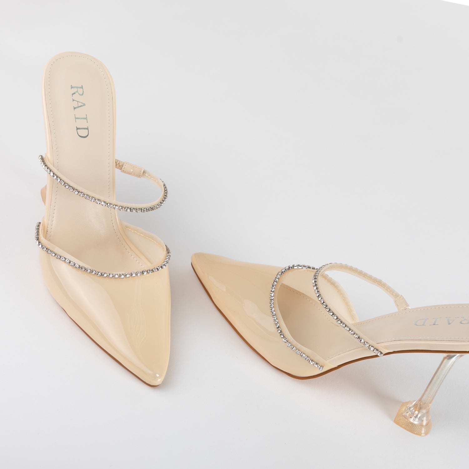 RAID Odalys Perspex Mule in Nude