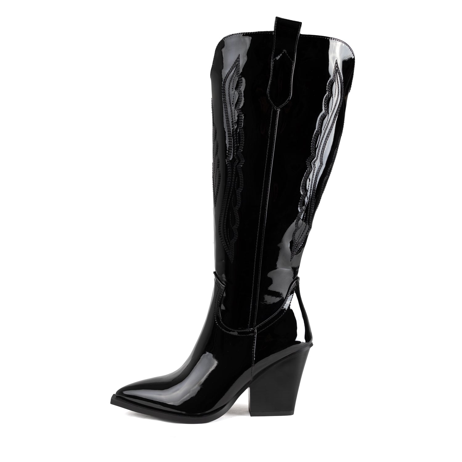 RAID Oshaa Knee High Western Boots in Black