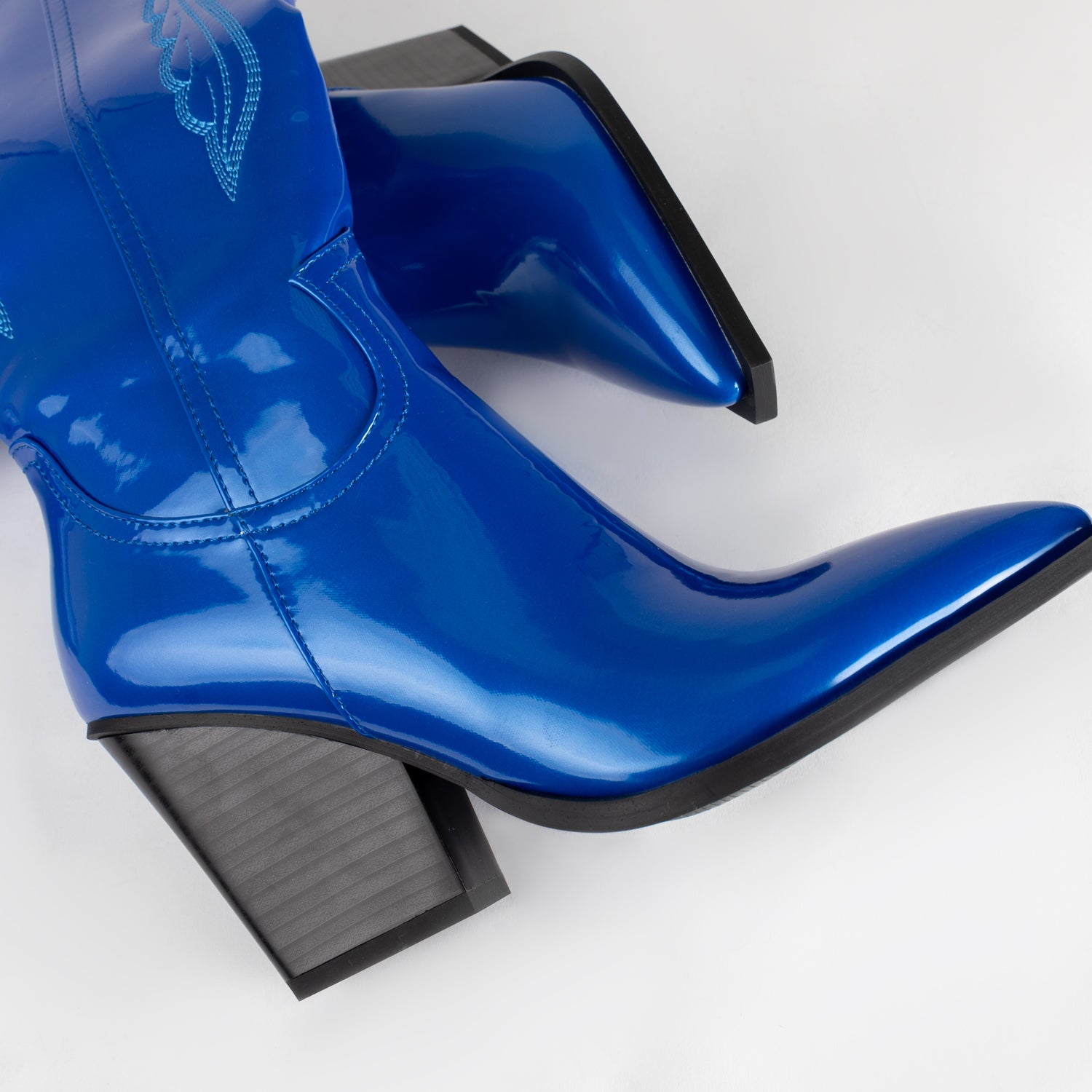 RAID Oshaa Knee High Western Boots in Blue