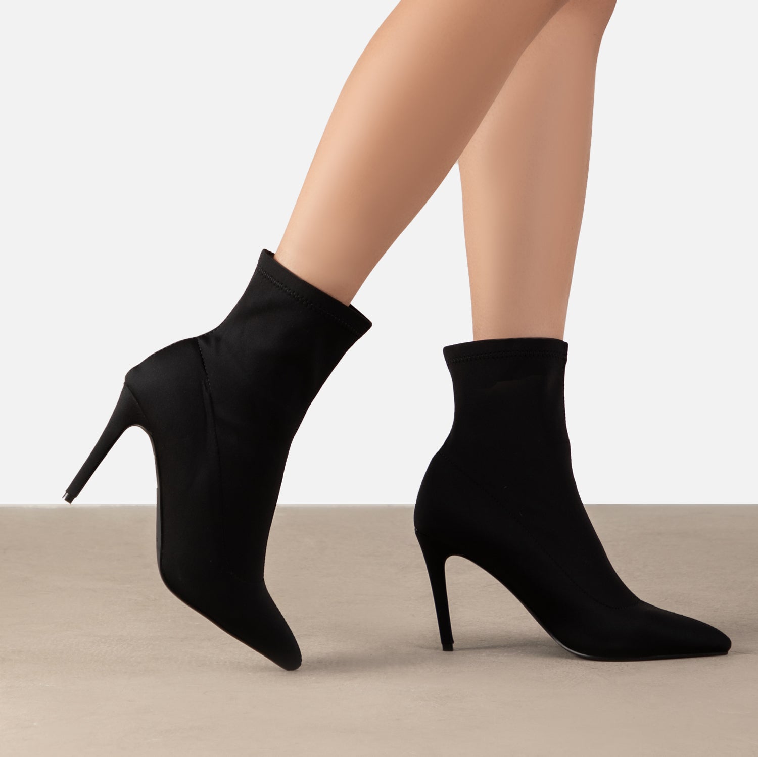 RAID Prisma Ankle Boots in Black Lycra