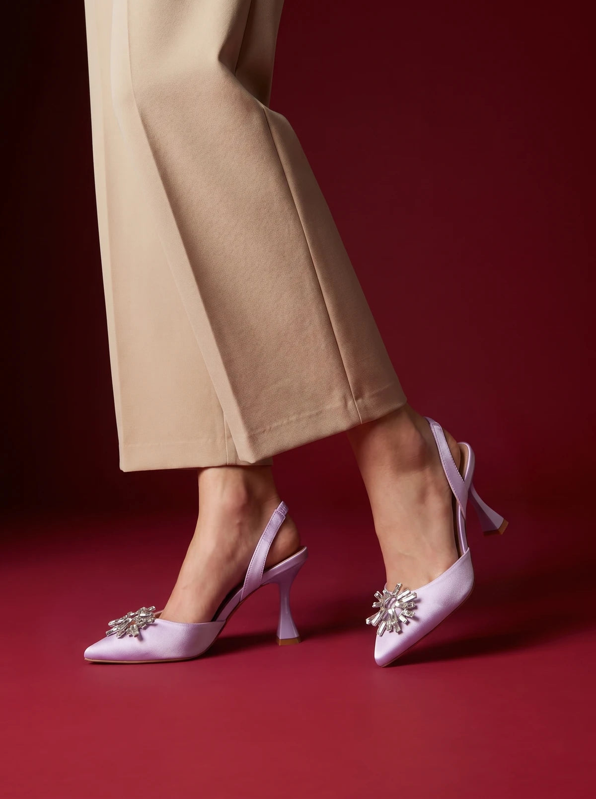 RAID Aisha Slingback Heeled Pump In Purple