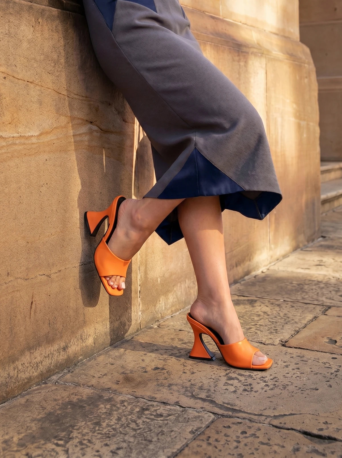RAID Amantha Heeled Mule in Orange