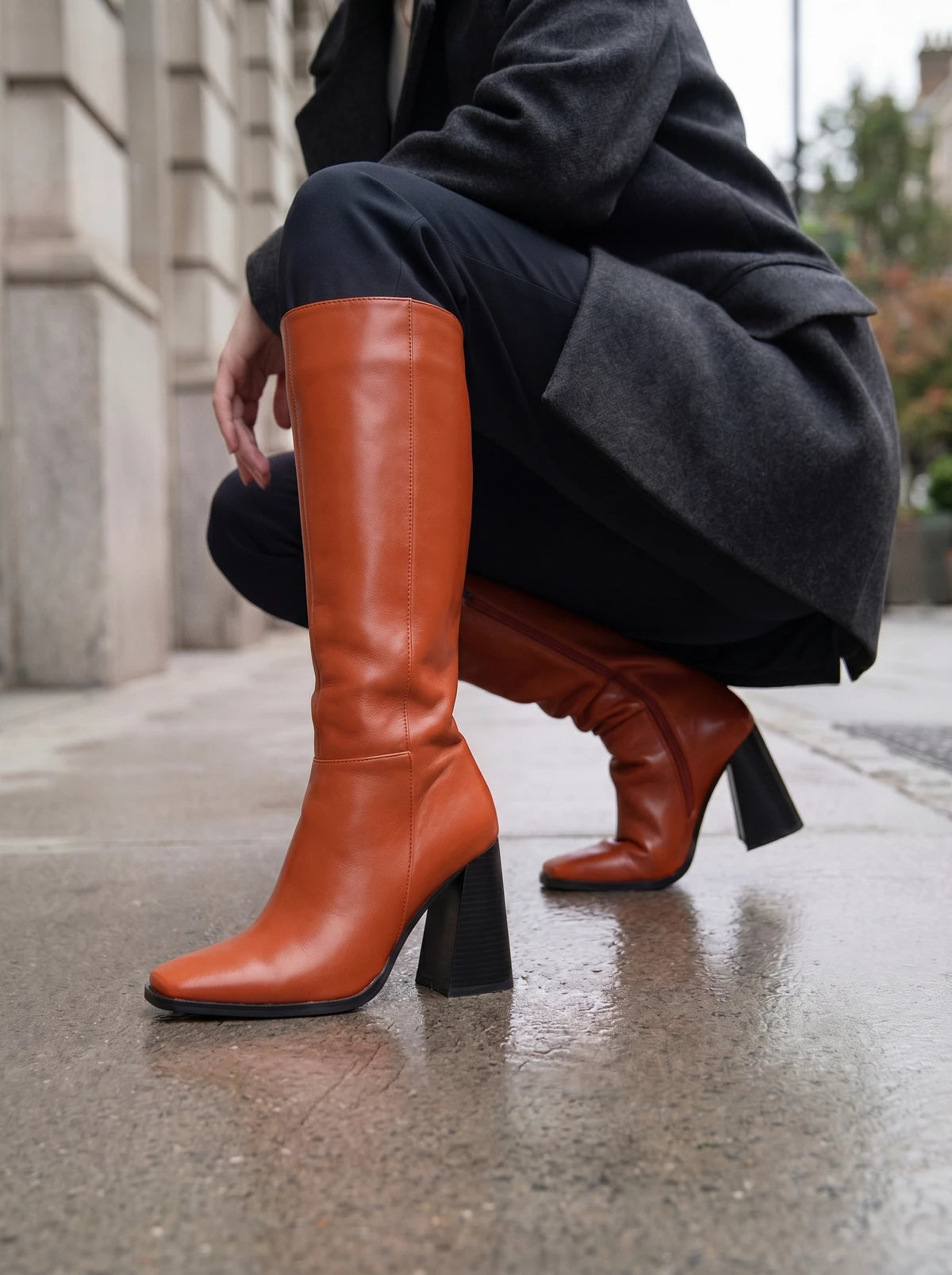 RAID Analeah Block Heeled Boot in Tan