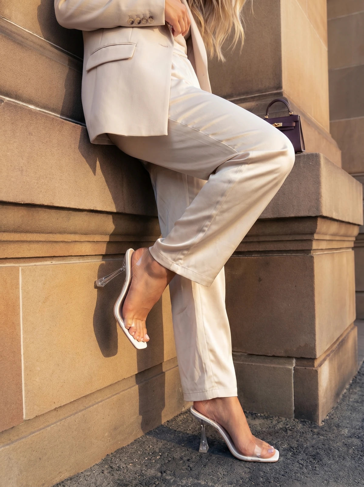 BEBO Arabella Perspex Sandal in White