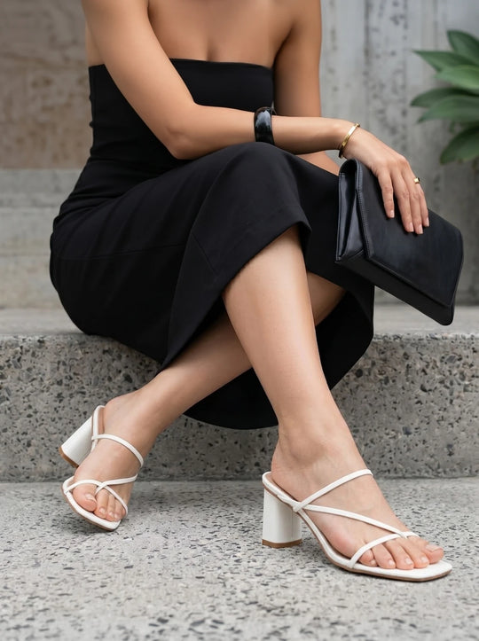 RAID Brioni Heeled Sandal in White Patent