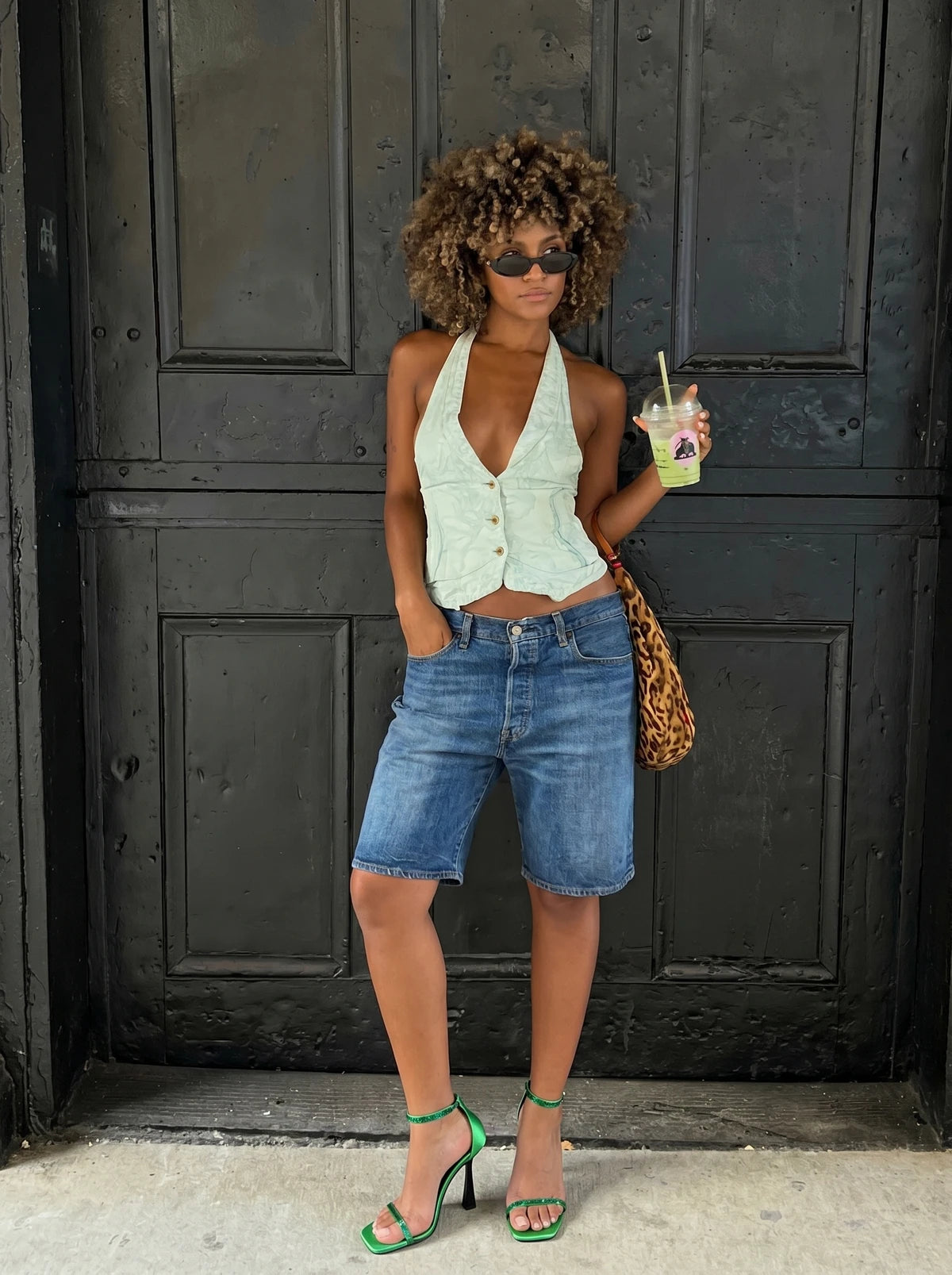 BEBO Cassidy Heeled Sandal in Green Satin