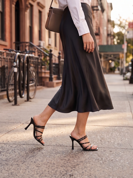 RAID Christabel Heeled Mules in Black