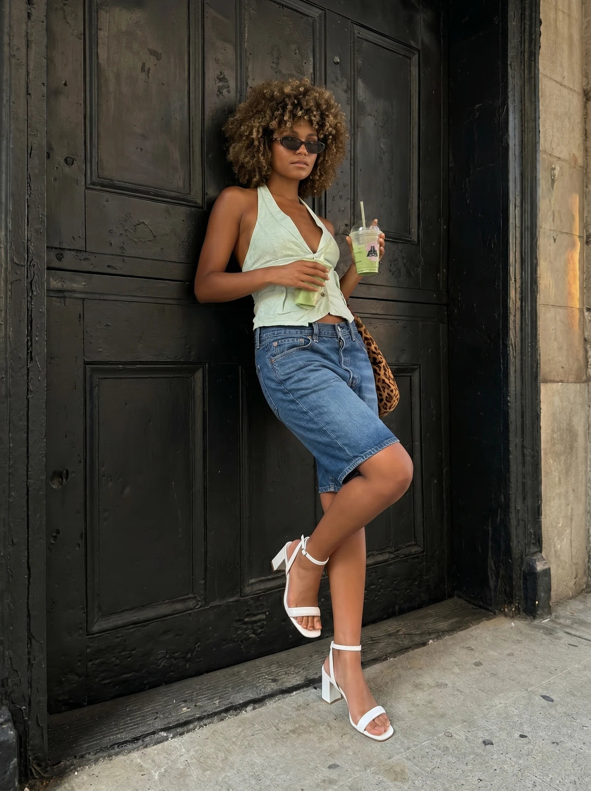 RAID Cossette Block Heeled Sandals in White