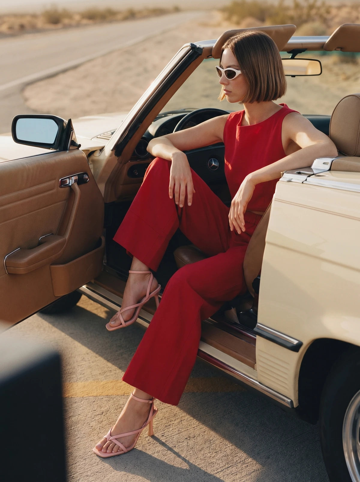 RAID Dorneah Square Toe Post Sandal In Peach