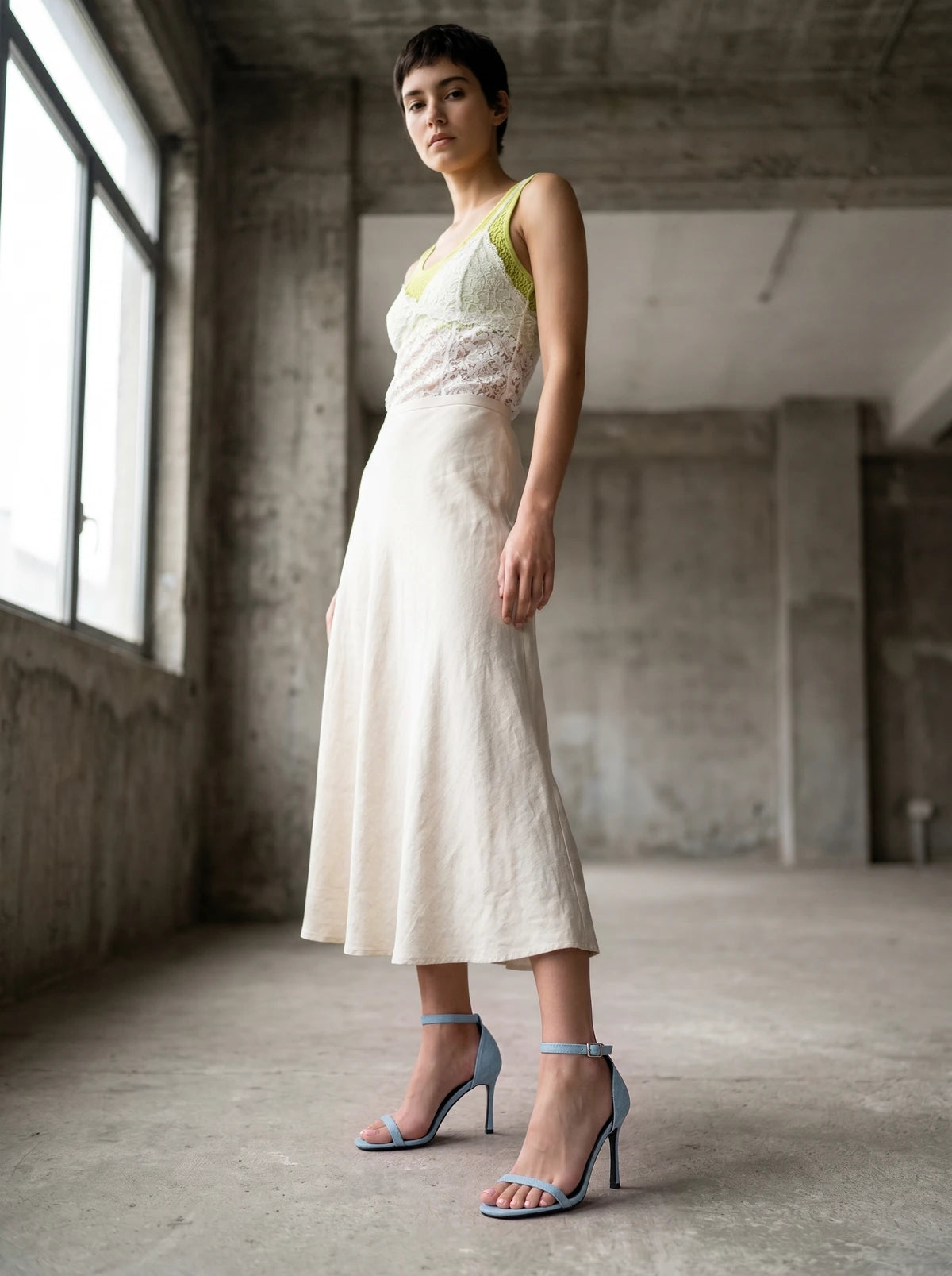 RAID Everlea Heeled Sandals in Blue Denim