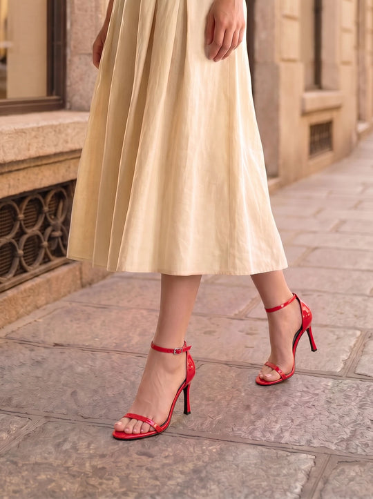 RAID Everlea Heeled Sandals in Red