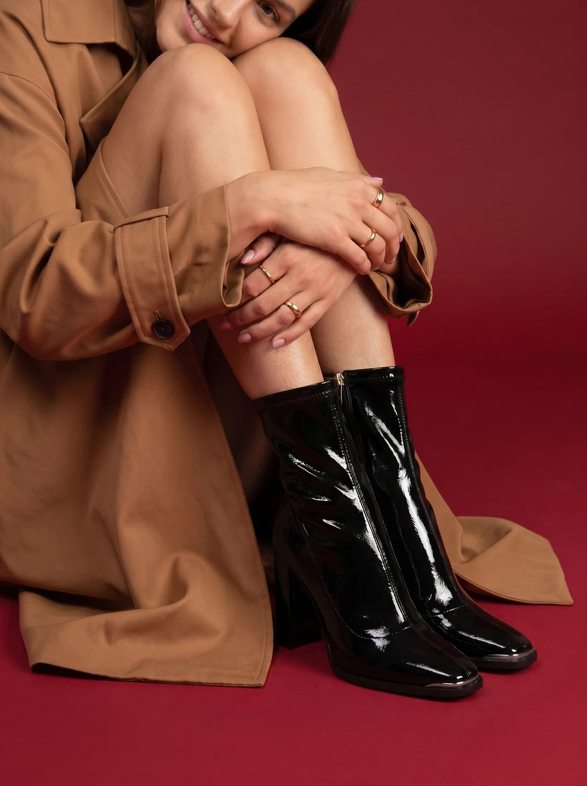 RAID Faith Block Heeled Ankle Boot in Black