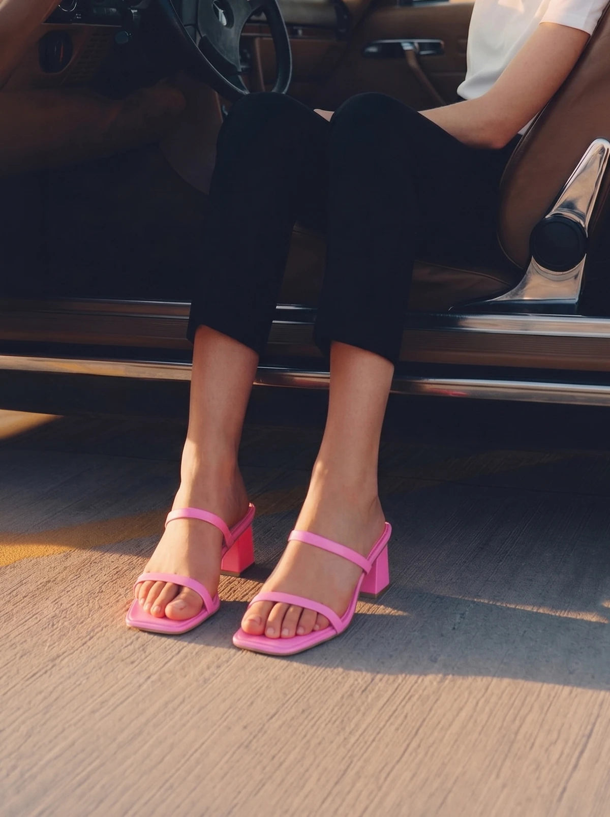 RAID Frieda Block Heeled Mule in Pink