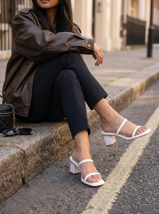 RAID Frieda Block Heeled Mule in White