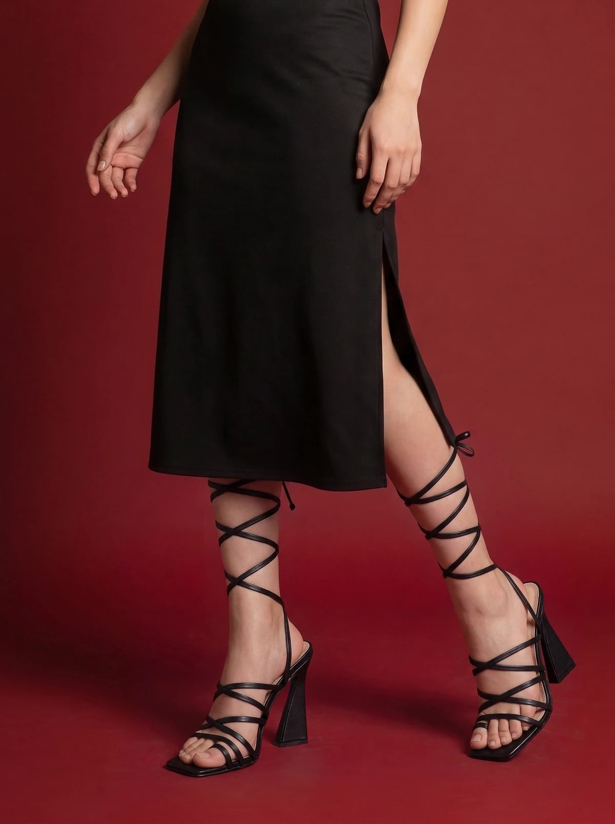 BEBO Harperr Lace Up Heel in Black