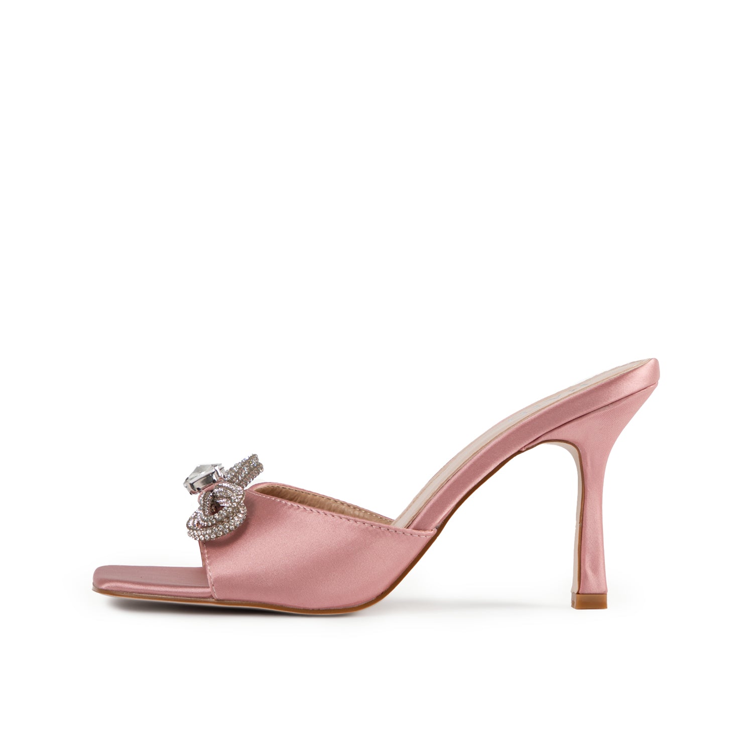 RAID Renee Heeled Mule In Baby Pink Satin