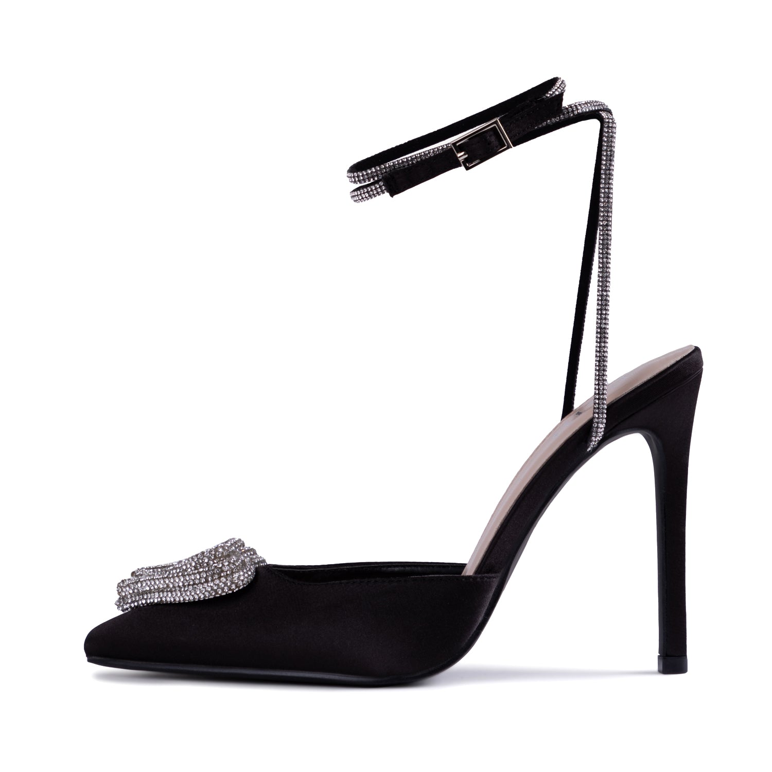 RAID Roana Stiletto Pump in Black Satin