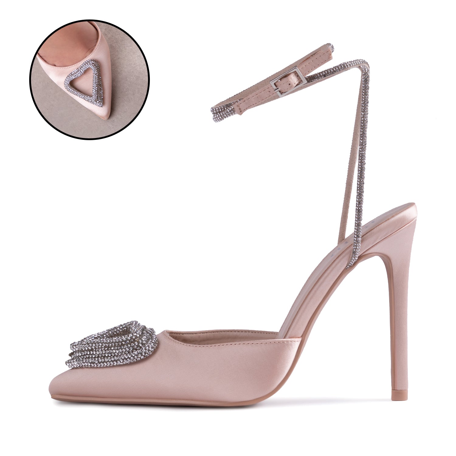 RAID Roana Stiletto Pump in Champagne Satin