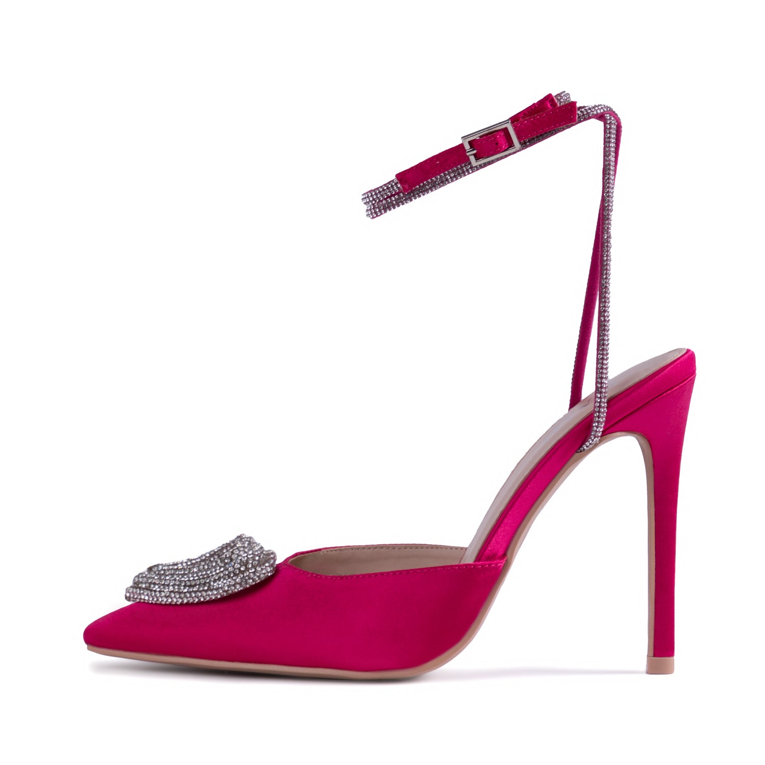 RAID Roana Stiletto Pump in Pink Satin