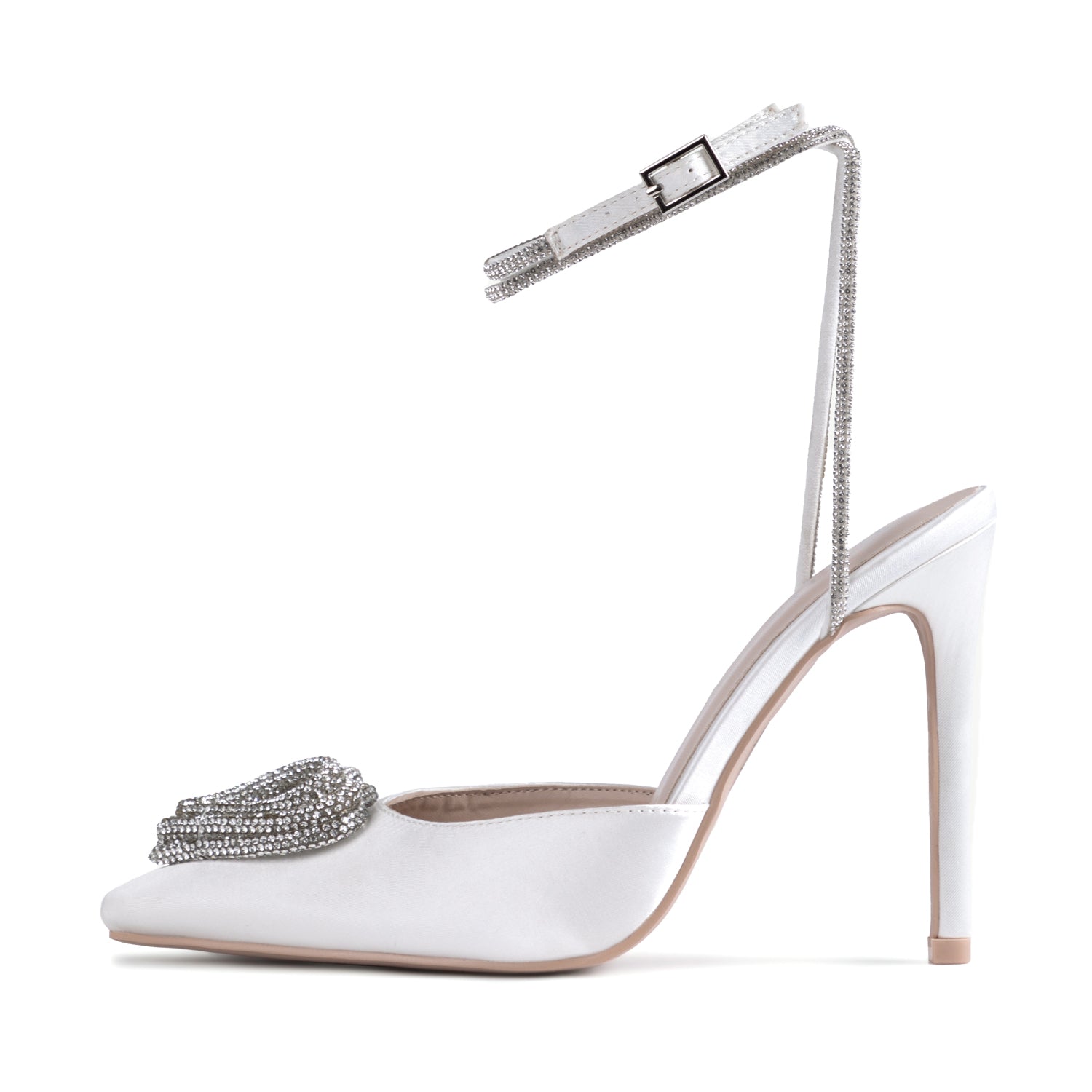 RAID Roana Stiletto Pump in Ivory Satin