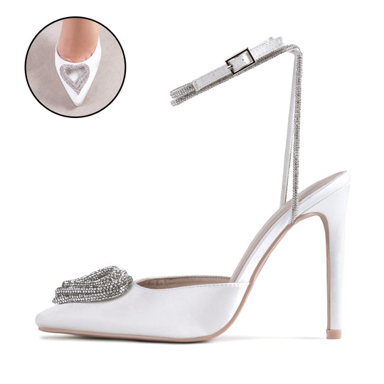 RAID Roana Stiletto Pump in Ivory Satin