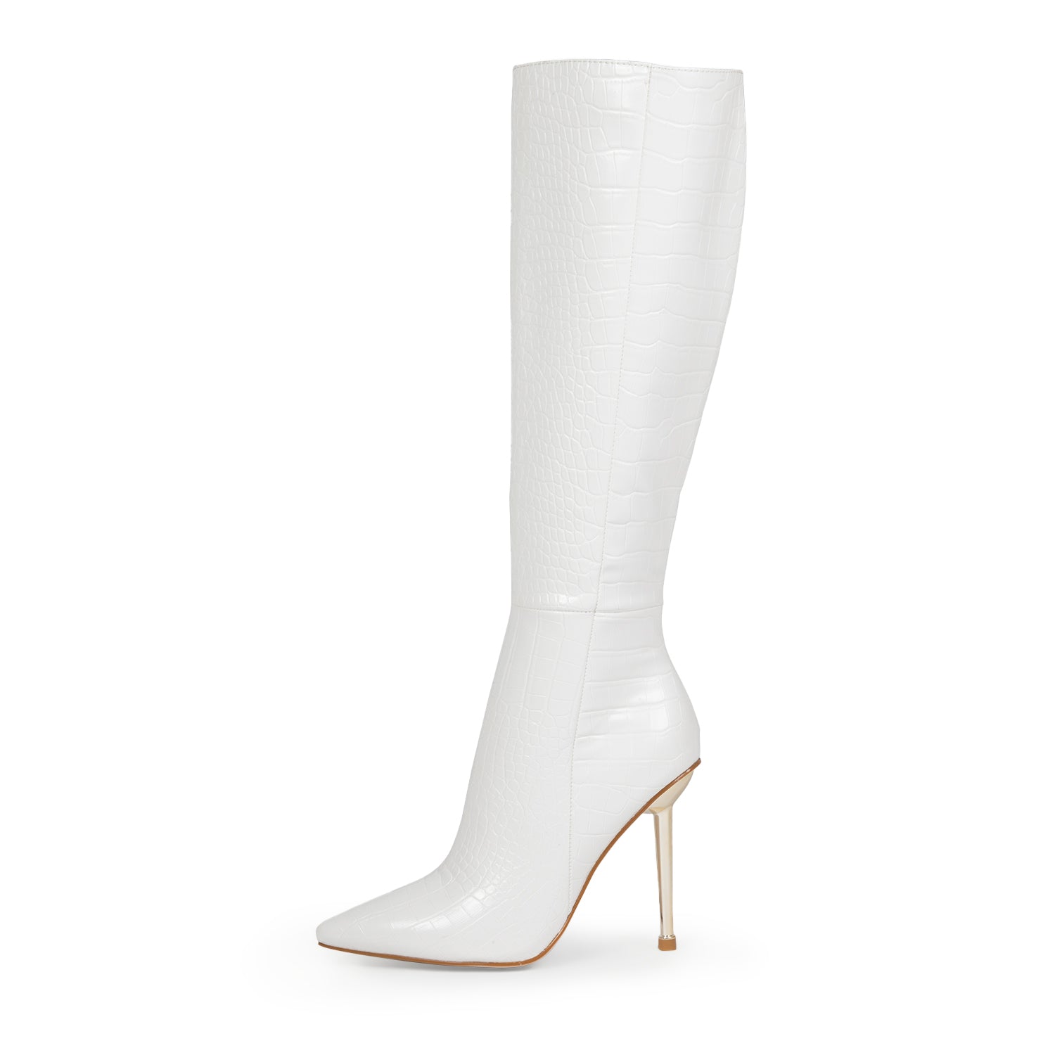 RAID Saint Long Stiletto Heeled Boot in White