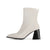 RAID Shalin Block Heeled Ankle Boots in Off White