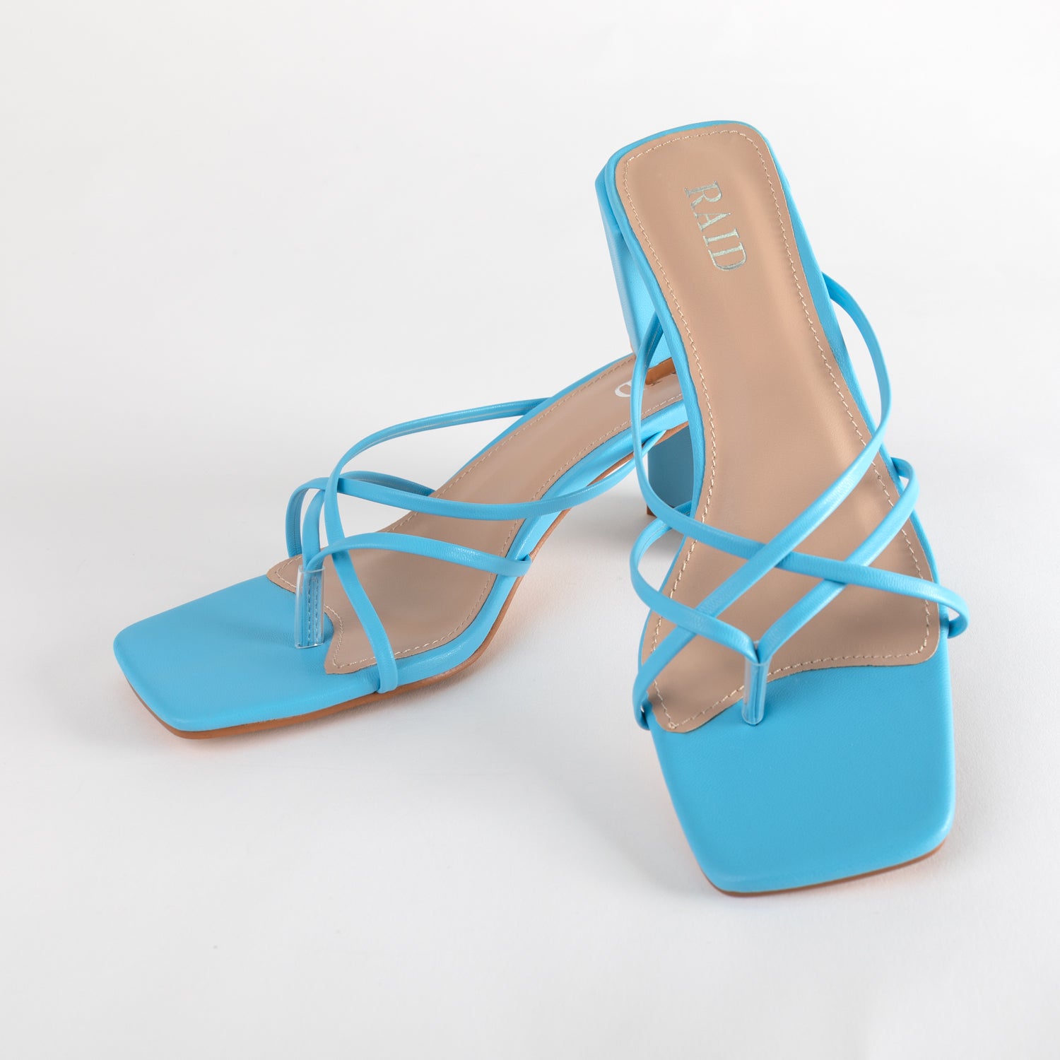 RAID Stephany Block Heeled Mule in Blue