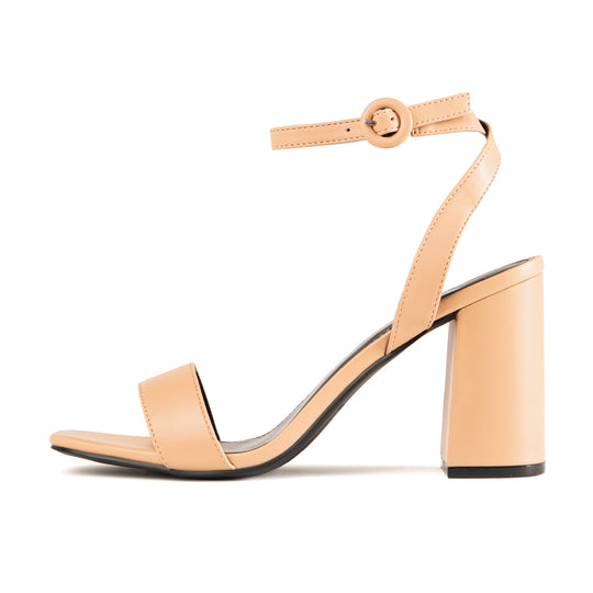 RAID Wink Block Heeled Sandal in Beige