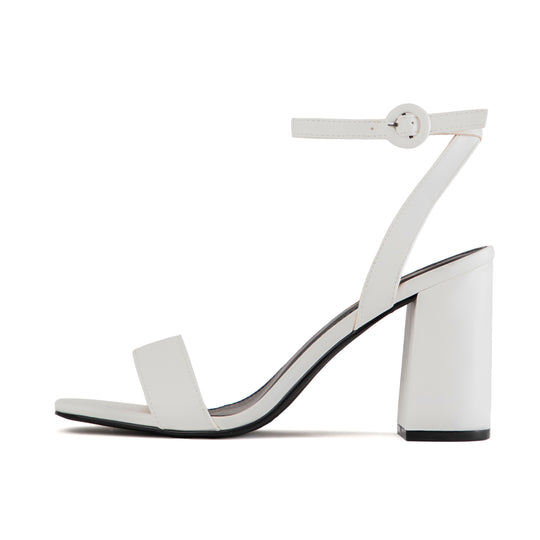 RAID Wink Block Heeled Sandal in White