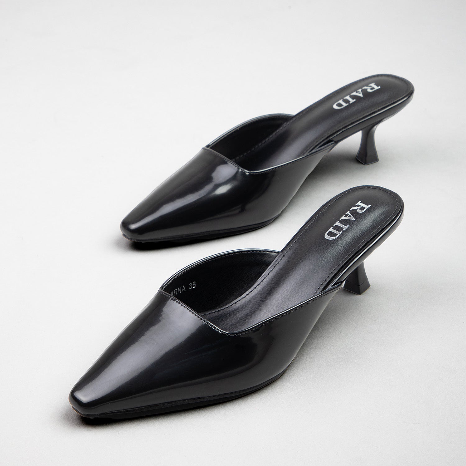 RAID Aarna Heeled Mules in Black