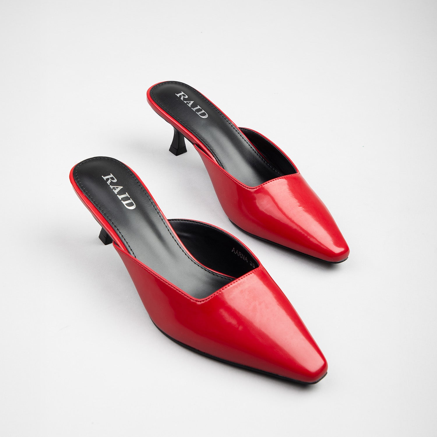 RAID Aarna Heeled Mules in Red