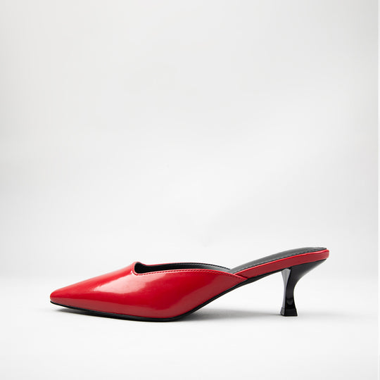 RAID Aarna Heeled Mules in Red