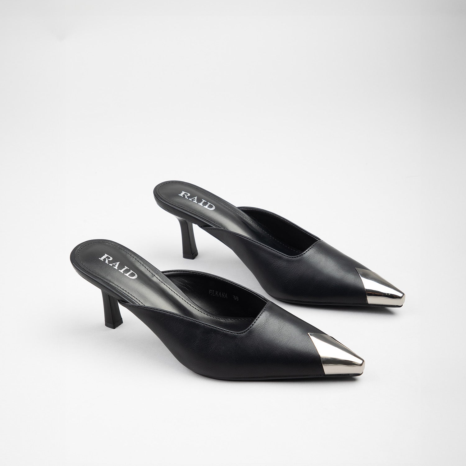 RAID Elkana Heeled Mules in Black