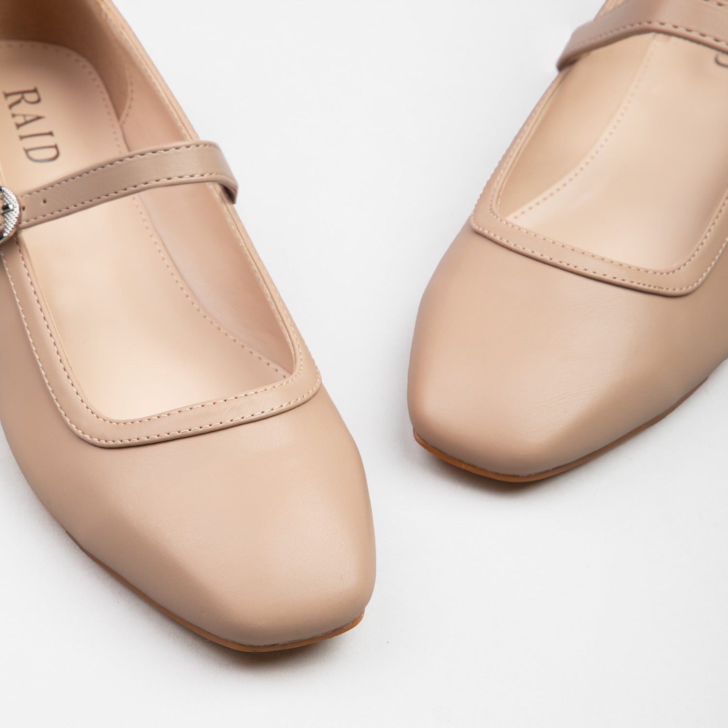 RAID Finni Flat Ballet Pumps In Nude