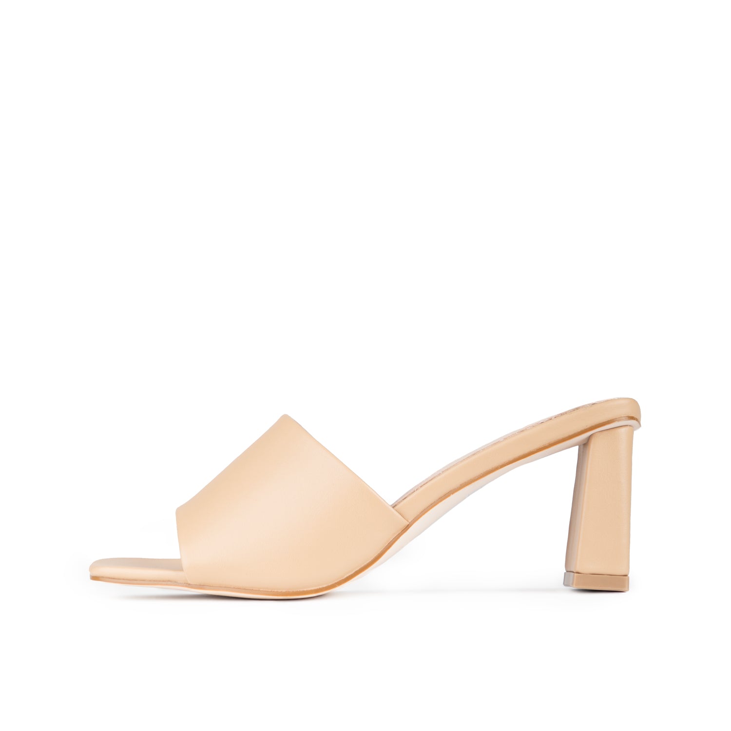 RAID Ilaria Block Heeled Mules in Nude