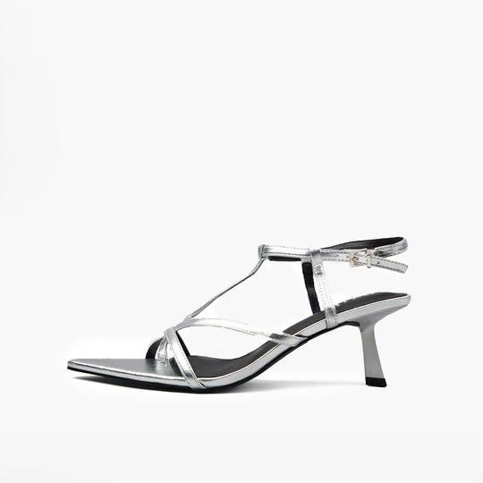 RAID Layne Heeled Sandals in Silver