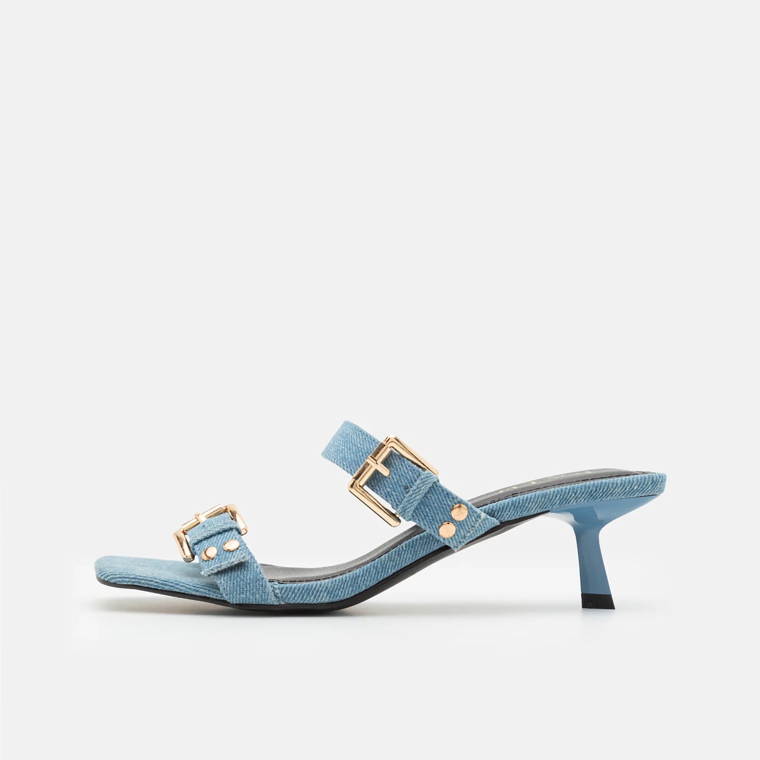RAID Mesmerize Heeled Mules in Blue Denim
