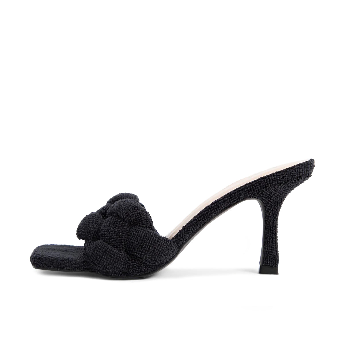 RAID Sandra Padded Mule in Black Towelling