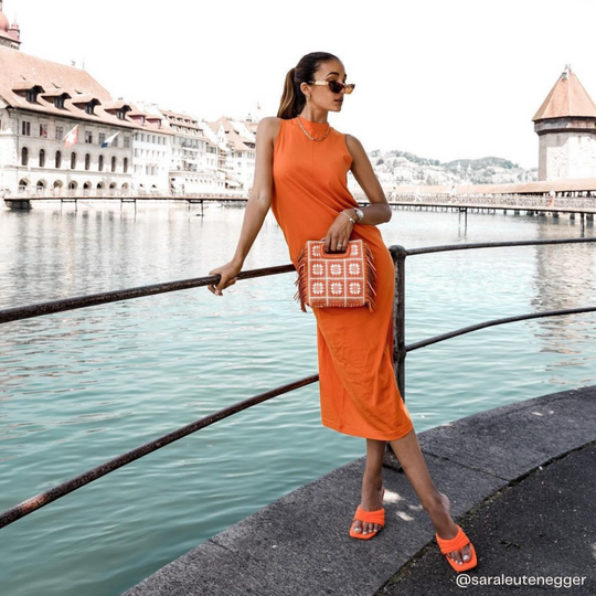 RAID Niyah Heeled Mule in Orange