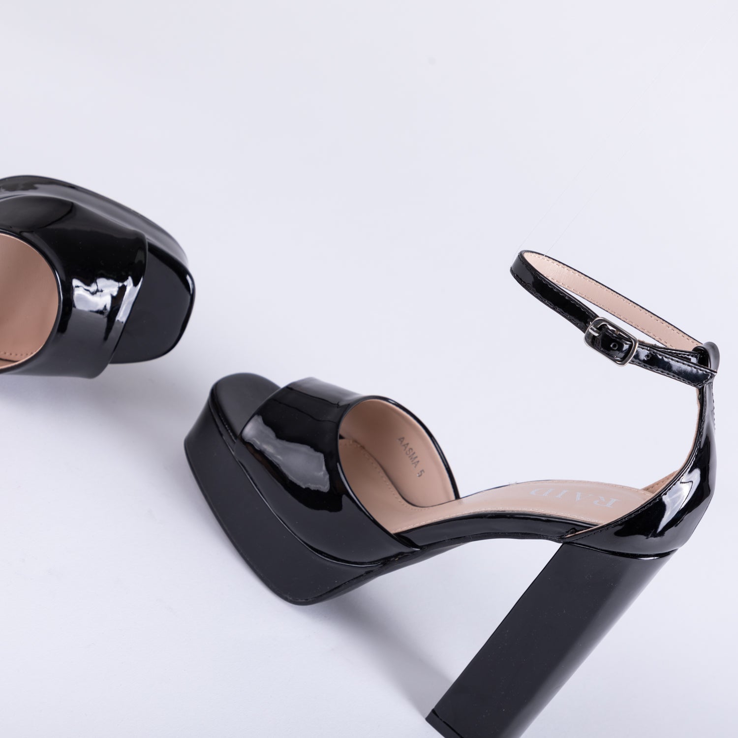 RAID Aasma Platform Heel in Black Patent