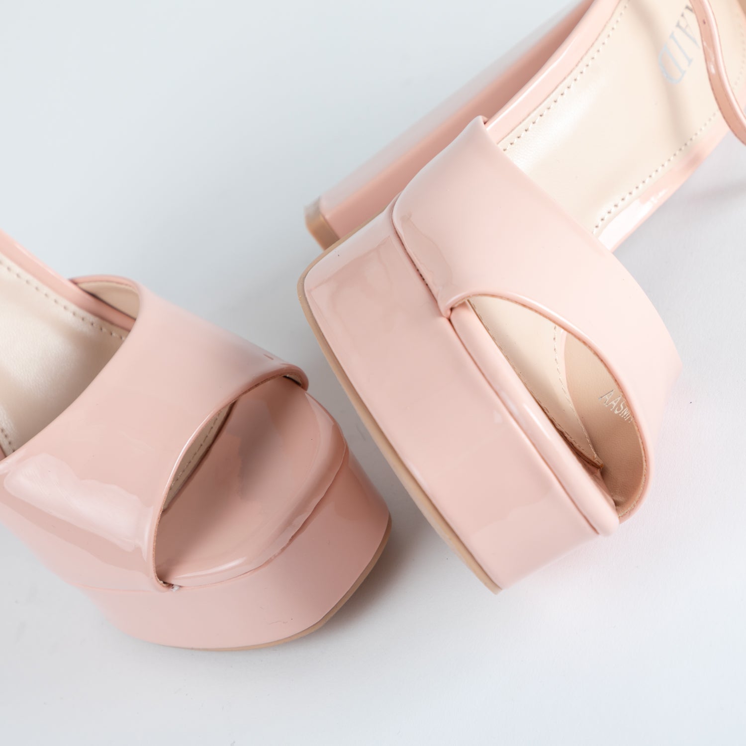 RAID Aasma Platform Heel in Nude Patent